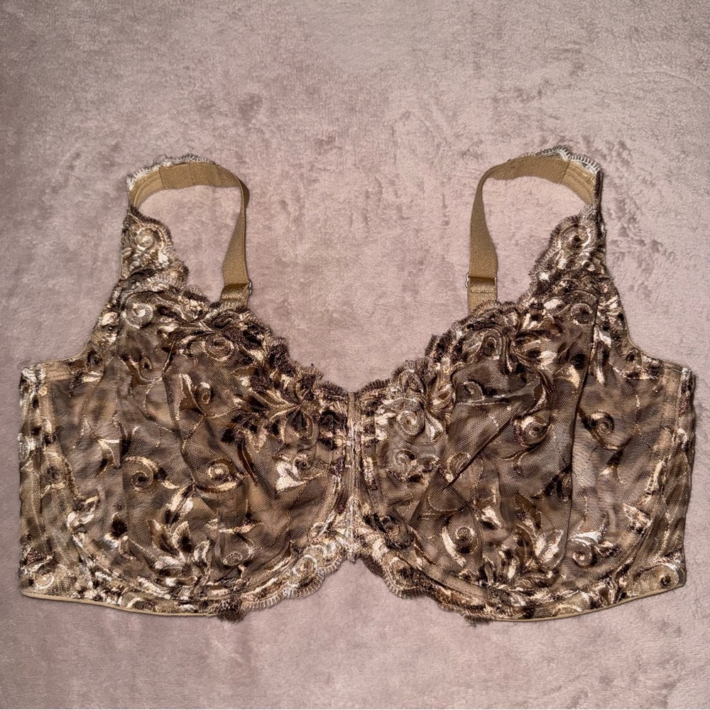 Soma sensuous lace unlined animal print bra size 38DD